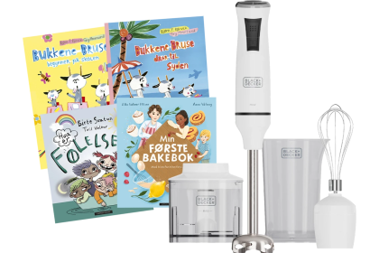 Velkomstgave med stavmiksersett og barnebøker